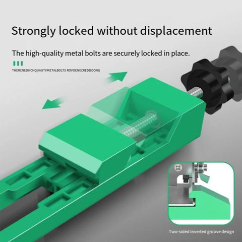 Adjustable Circular Saw Guide Rail for Woodworking Machines, Dope Pro Grade Base Clamp With Anti Shift Lock in green metal