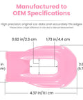 Pink hood latch lock bracket cover with dimensions for Jeep Wrangler JL JLU Unlimited Sport Sahara Rubicon Gladiator JT 2 Door 4 Door 2018-2024