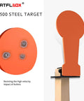 Two Pack Three Eighths Inch AR500 Steel Popper Target Auto Reset With 12.8 Inch Plate for Shooting Range