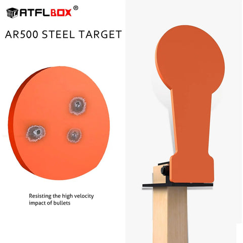 Two Pack Three Eighths Inch AR500 Steel Popper Target Auto Reset With 12.8 Inch Plate for Shooting Range