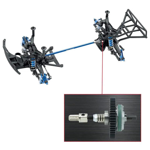Upgrade Kit For 1/10 Slash 4X4 Slipper Clutch Stampede 4X4 Rustler 4X4 54T Spur Gear 32P Pinions Replacement 6878 installed view