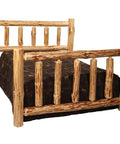 Log bed frame constructed using Tenon Cutter for Log Furniture, One and a Half Inch Diameter, Radius Shoulder, Dual Blades.