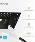 Trimless Recessed Ceiling Lights 4 Inch Led Downlight Fixture 18 Pack With Junction Box showing twist-lock design and IC rating.