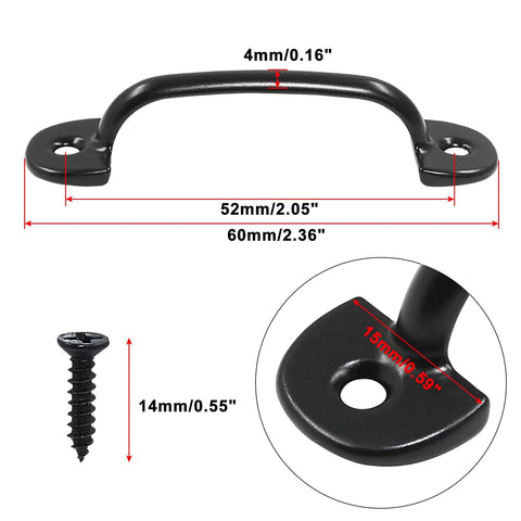 20 Pack Mini Vintage Cabinet Pull Handles Black Zinc Alloy 60mm Length Rustic Barn Door Style Drawer Dresser Closet Door Pulls With 40 Screws