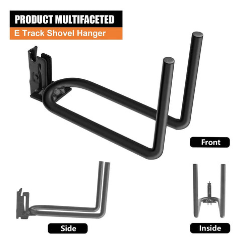 E Track Tool Holder Organizer 4 Pack For Shovels And Gear Heavy Duty Double J Hooks Black E Track Accessories for easy storage
