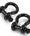 Damn Tough D Ring Shackles 3 4 Inch Beefy Forged Steel Towing Hardware 2 Pack With Safety Pin 9500 Lb Capacity, black shackles.