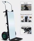 Smooth Electric Stair Climber Hand Truck Battery Powered Trolley Motorized Moving Cart For Home Relocation Heavy Duty Loader Tool with brushless motor.