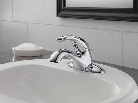 Single Handle Centerset Bathroom Faucet Chrome With Diamond Seal Technology For No Hassle Install And Leak Free Performance InnoFlex PEX Supply Lines Includes 3 Hole 4 Inch Fit And All In One Box