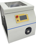 Automatic Terminal Crimping Machine With Color Touch Screen And Auto Vibratory Bowl Feeder For Ferrule Crimping Tool side view with control panel and hopper.