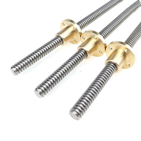 Top Notch T30 Lead Screw Pair With Heavy Duty Brass Nut 30mm Stainless Steel Threaded Rod 6mm Pitch Trapezoidal Design 1000mm Long For Smooth CNC Rigs And Weekend Warrior Workshops