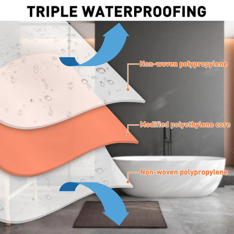 Top Shelf 17 By 150 Foot Waterproof Underlayment Roll Packing 212 Square Feet Of Pe Uncoupling Membrane layers for tile waterproofing.