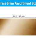 Brass Shim Stock Assortment 6 Inch By 3 Inch Sheet With Six Thicknesses 0.002 0.004 0.006 0.008 0.012 0.016 For DIY Projects