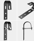 Two Pack Solar Panel Fence Mounting Kit For Balcony And Outdoor Spaces Black Durable Universal Brackets arrangement