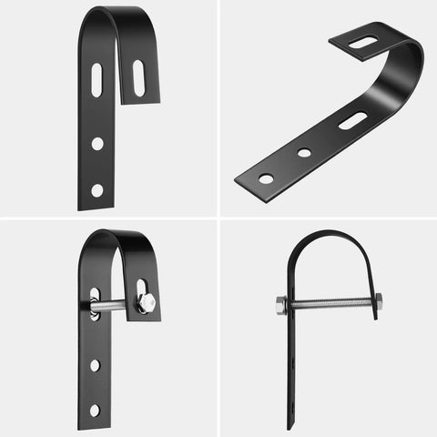 Two Pack Solar Panel Fence Mounting Kit For Balcony And Outdoor Spaces Black Durable Universal Brackets arrangement
