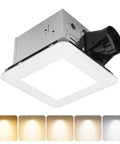 Butter Smooth 80 Cfm Bathroom Exhaust Fan With Bright Led Light And Five Dialable Warmth Levels ceiling mount design with LED panel