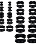 Ultra Thin Silicone Ear Gauge Stretching Kit 4mm to 20mm Black Soft Flexible Tunnels Plugs for Earcare Comfy Sleeper Friendly Earrings