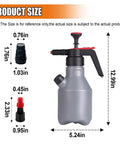 Heavy Duty Two Liter Hand Pump Foam Sprayer For Car Washing And Mobile Detailing Built From Tough As Nails Plastic image showing size dimensions.