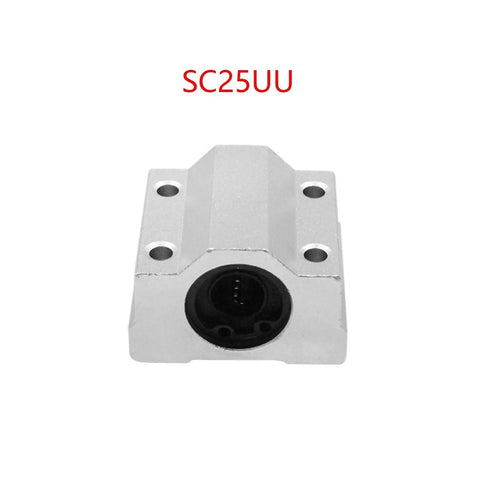 SC25UU Linear Motion Bearing Slides 2Pcs For CNC Machines And 3D Printers Precision Tools High Quality Aluminum Alloy Rails With Low Friction Strong Load Capacity Long Life Accurate Long Distance Operation, front view