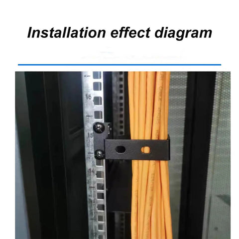Installation effect of Heavy Duty Steel Vertical Cable Management Brackets for 19 Inch Server Rack with orange cables organized.