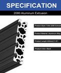 Two Pack 2080 T Slot Aluminum Extrusion 300mm Black Profile 20x80 T Slotted Framing European Standard Anodized Linear Rail