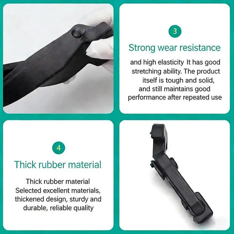 Image displaying the 2 Pcs Flexible Rubber Draw Latch With Elastic T Bar Lock and Carbon Steel Bracket demonstrating wear resistance and material thickness.