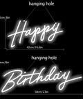 Dimmable LED Neon Birthday Sign 23 Inch Wall Backdrop Light For Party Decor And Photo Op IG Worthy Birthday Vibe dimensions shown