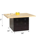 No Fuss Heavy Duty Steel Locker Workbench With Hardwood Top, 12 Ventilated Compartments, Padlock Hasps, 20 Gauge Reinforced Frame, Dang Sturdy Storage For Classrooms Or Home Shops, USA Made with a maple top and lockers.