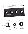 Two Sets Barn Door Track Stopper Connectors With Four Hole Flat Mending Plates For Track Rail Carbon Steel Brackets