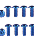Titanium M5 x 12mm Button Head Hex Bolts for Bike Water Bottle Cage, 10 Pack, Grade 5 Titanium Alloy, Blue Finish