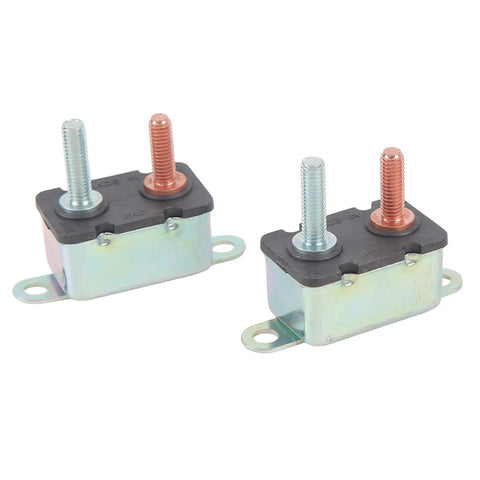 Built Tough Auto Reset Circuit Breaker 50 Amp 12V 24V Stud Bolt Mount for Trucks Boats and Marine Systems with Heavy Duty Overload Shield and Snappy Auto Recovery.