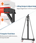 Side view of Gantry Crane With Manual Trolley 4400 Lbs Capacity 2 Ton Adjustable Height 8 To 12 Feet Portable Shop Crane.