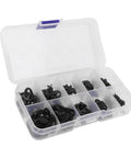 580-piece E Clip Assortment Kit With Stainless Steel E Type Retaining Rings in storage box for secure fixing on grooved shafts