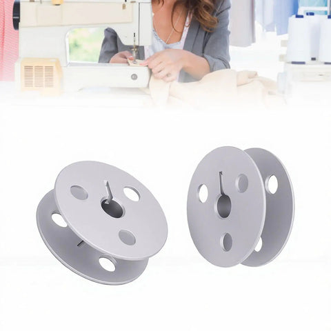 Rock Solid Game Changing Precision Aluminum Bobbins For Durkopp 1767 767 867 887 Industrial Sewing Machines 2 Pack Cnc Machined Heavy Duty High Speed gray bobbins with four hole threading.