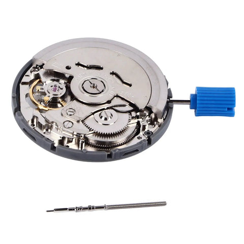 NH39A Automatic Mechanical Watch Movement Drop In Replacement with stem and blue storage box detail