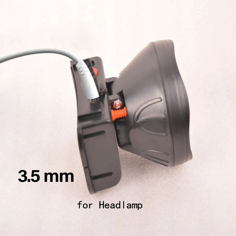 Close-up of USB Charger Cable for Rechargeable Headlamps and 4.2V Devices with 3.5mm barrel plug attachment