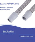 CPAP Tubing That Fits Most Machines 6 Foot Universal Hose With 19mm To 22mm Connectors Lightweight Flexible Odor Free 2 Pack