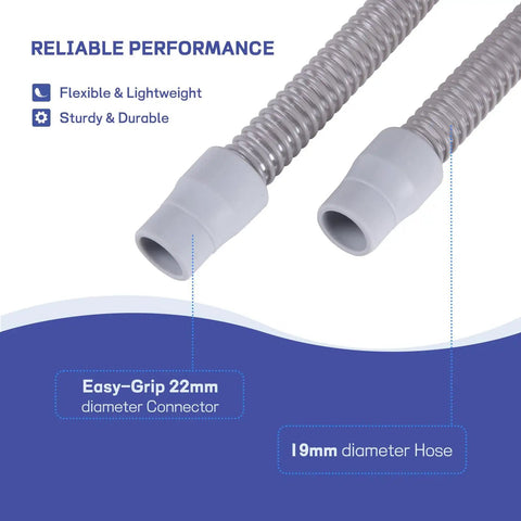 CPAP Tubing That Fits Most Machines 6 Foot Universal Hose With 19mm To 22mm Connectors Lightweight Flexible Odor Free 2 Pack