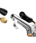 Close-up of part from 8 Piece Air Blow Tools Set With Adjustable Nozzles For Air Compressors Pro Grade Flow Attachments showing alloy nozzle.
