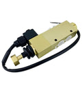 5-Port Directional Control Valve With 30mm Solenoid And Manual Override, brass and steel construction, side view