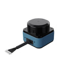 Industrial Pro Grade SL DToF Lidar Sensor LPX E3 With 360 Degree Scan showing compact black and blue unit with cable connector
