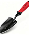 Heavy Duty Stainless Steel Garden Trowel With Non Slip Rubber Handle For Digging Weeding Transplanting And Soil Scooping Serrated Three Inch Edge For Cutting Roots And Weeds Built Tough Workhorse For Rocky Dirt