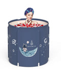 Portable Bathtub For Adults Foldable PVC Spa Soaking Tub For Shower Stall Non Inflatable Hot Ice Bath With Woman Relaxing in Water