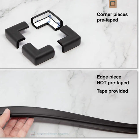Slim Fit Baby Proofing Corner Edge Protector With 18ft Edge Coverage For 8 Corners, Soft NBR Foam Bumper Guard, 3M Adhesive, Onyx Black Furniture Safety Guard For Easy Childproofing Tables And Edges