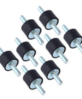 M6 Rubber Mounts 20x15 Anti Vibration Isolators, 8 Pack rubber-metal mounts with M6 studs for compressors and pumps
