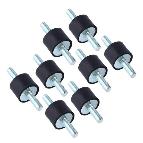 M6 Rubber Mounts 20x15 Anti Vibration Isolators, 8 Pack rubber-metal mounts with M6 studs for compressors and pumps