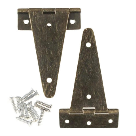 Heavy Duty T Hinges For Cabinet Doors Barn Wood Boxes And Furniture Built Tough As Nails For Quick Straightforward Setup, steel material, includes screws.