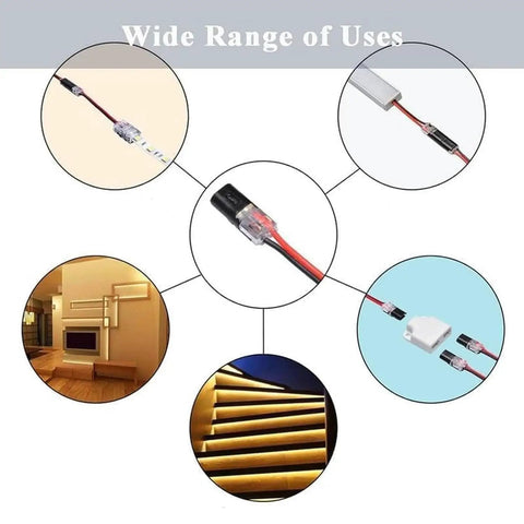 Double Wire Plug In Connector With Locking Buckle No Tools Needed Quick Clip Fasteners For Strip Lights DIY Projects And Model Kits