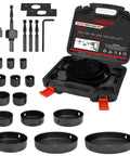 Angelsword 24-piece hole saw kit in case with assorted hole saws, arbors and drill bits