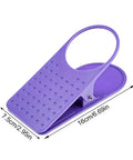 Purple Must Have Durable Drink Cup Clip For Tabletops Rugged Tabletop Holder That Fits Tables Up To 4Cm Thick, shown with dimensions