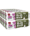 Sweet Deal 10 Bag Bundle of R-15 Kraft Faced Fiberglass Insulation with Vapor Barrier covers 678 Sq Ft for 2X4 Exterior walls 15 By 93 Inch Batts 3.5 Inches Thick stacked insulation batts